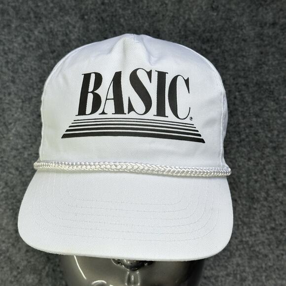 Vintage Your Basic Cap Snapback Trucker Hat White OSFA SnapBack Suede Puff Vtg - Picture 2 of 8
